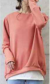 Cozy Oversized Cotton Pullover Women's Solid Color Sweater