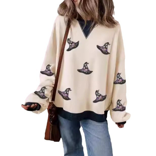Casual Printed Long Sleeve Pullover Sweatshirt