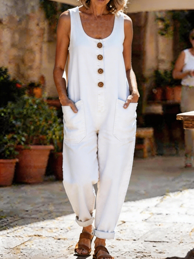 Women's Casual Sleeveless Loose Jumpsuit
