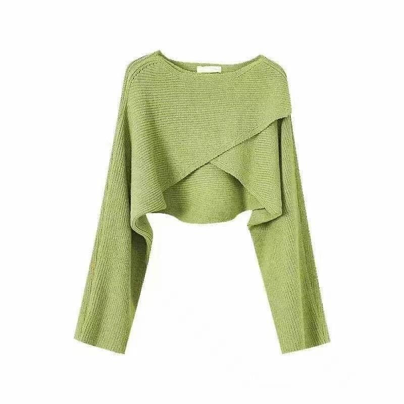 Autumn and Winter Design Sense Niche Cross Sweater