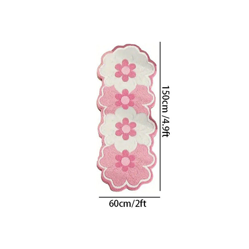 Irregular Floral Faux Cashmere Rug for the Bedroom