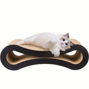 Reversible Cat Scratcher Durable Reversible Cat Scratcher Lounge - Infinity Style Scratching Pad With Curved Design For Play & Relaxation, High-quality Recycled Corrugated Cardboard, Multi-sided
