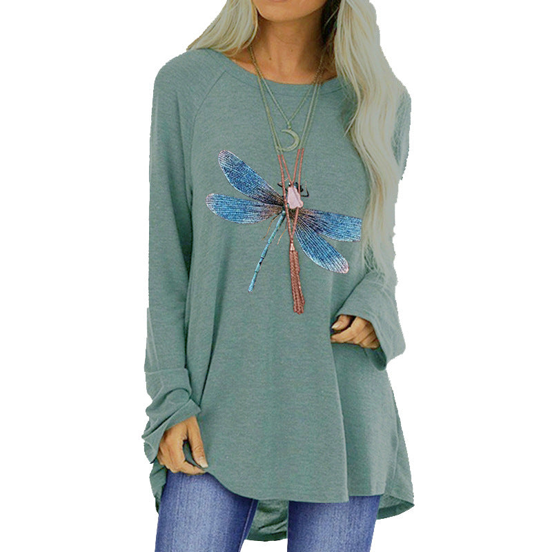 Women's Loose Round Neck Long Sleeve T-Shirt