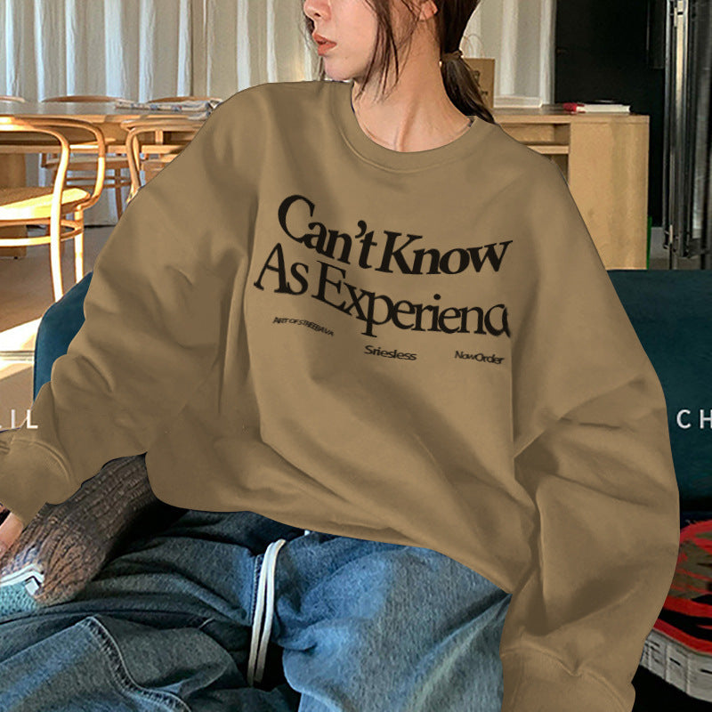 Fleece-Lined Vintage Casual Pullover Sweatshirt