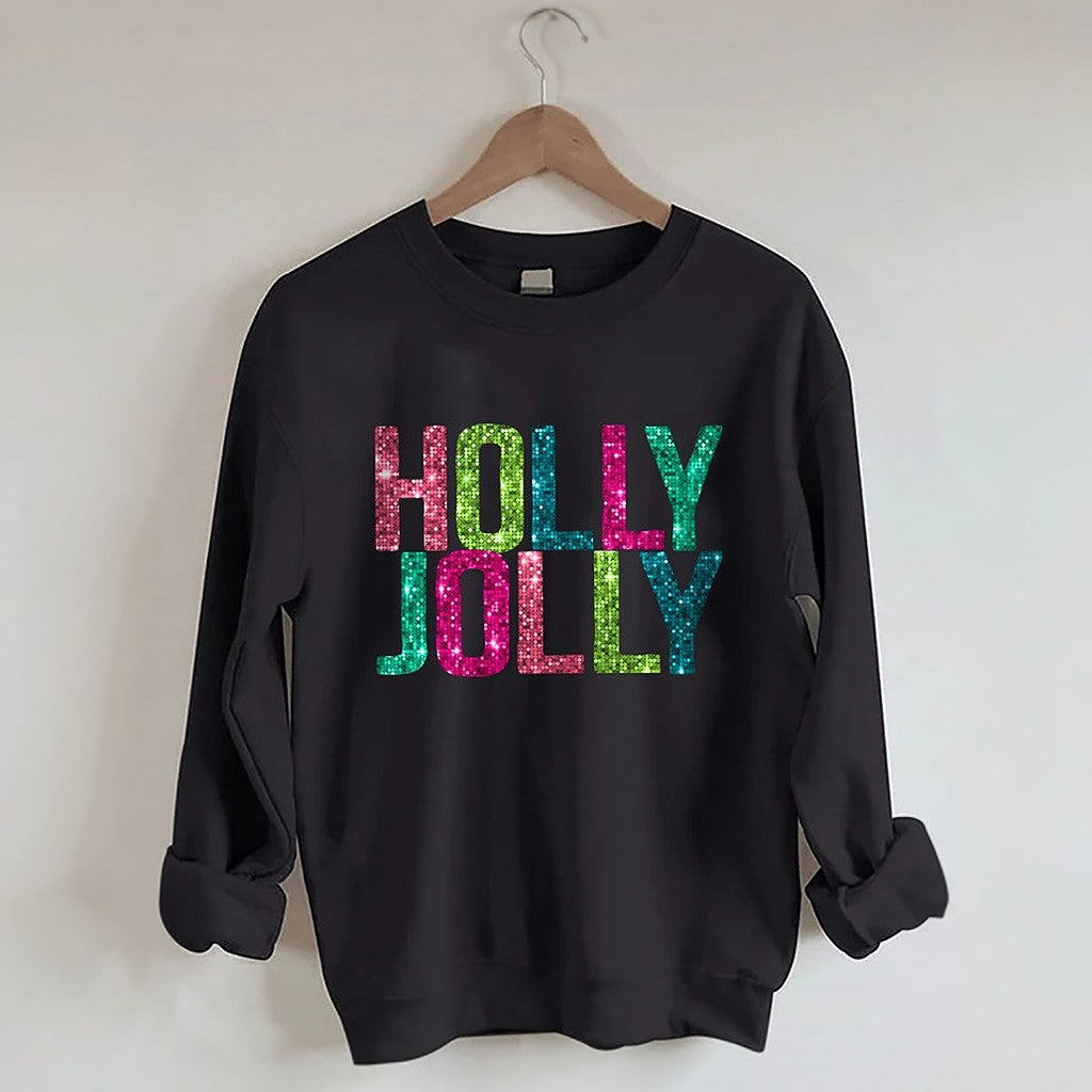 Chic Round Neck Printed Cotton Sweatshirt for Women