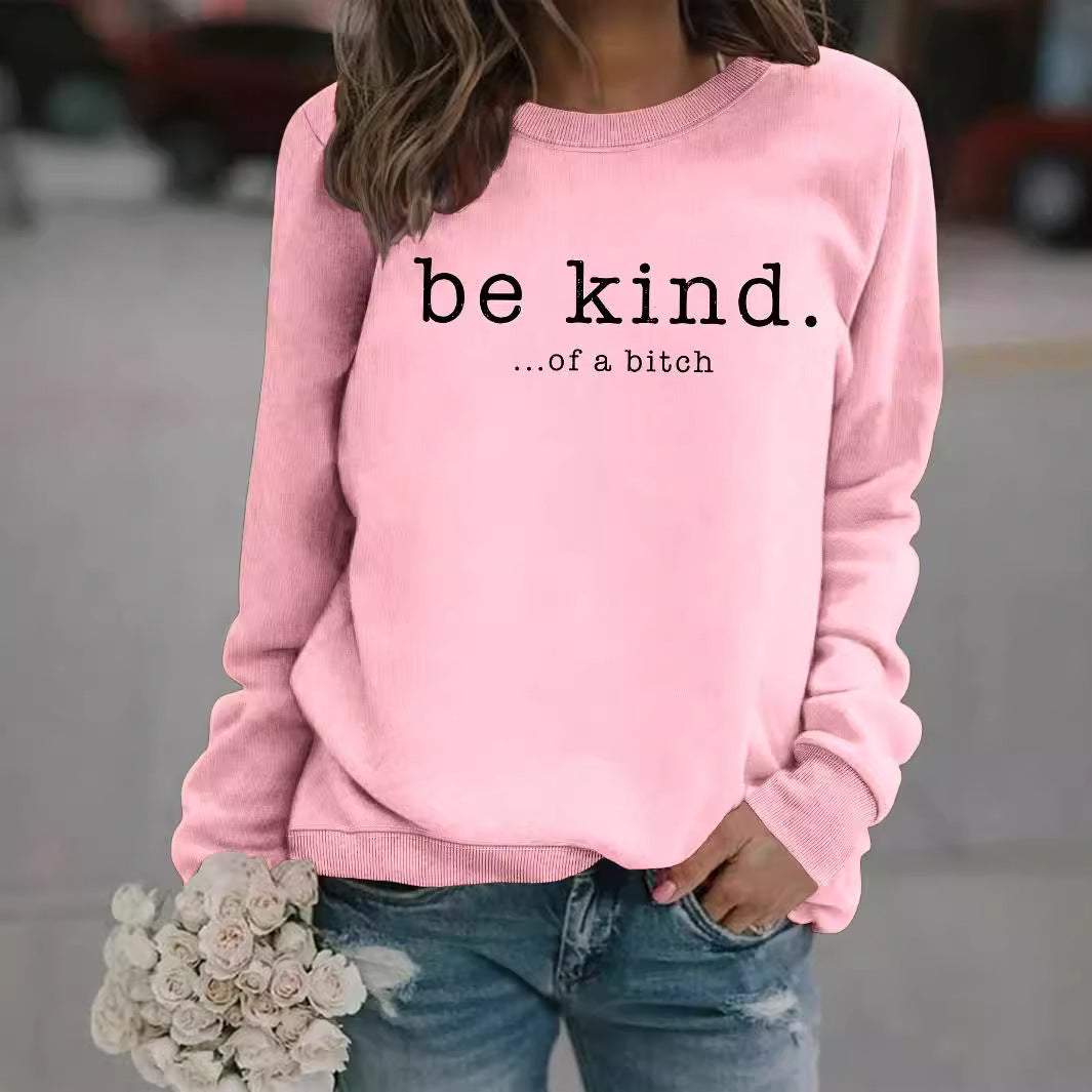 Women's Casual Printed Round Neck Pullover Hoodie