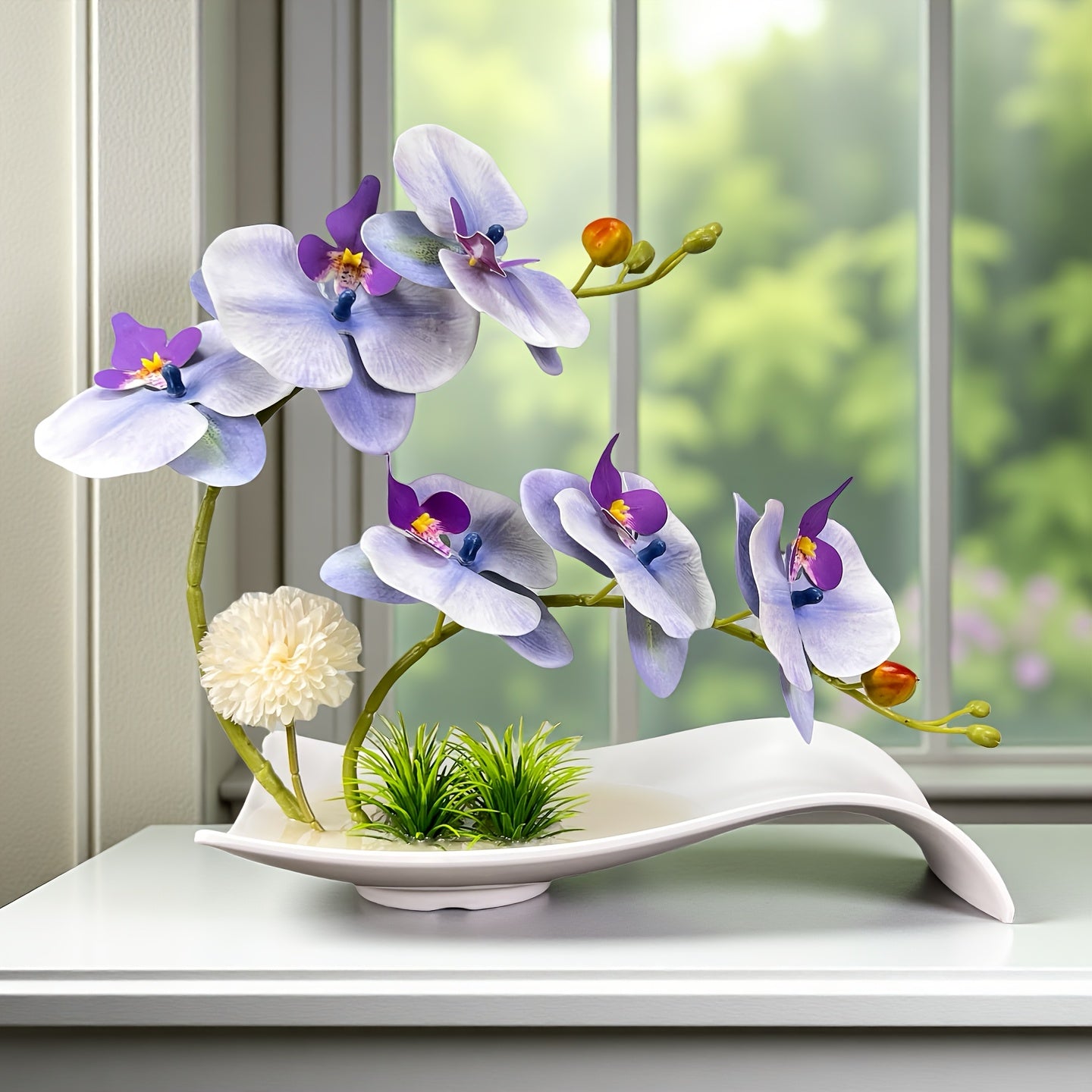 Artificial Phalaenopsis Orchid Potted Plant, Indoor Decor, Preserved Flower Arrangement, Fake Orchid Potted Plant, Orchid Potted Plant, Decorative Floral Arrangement, Living Room Tabletop, Home…