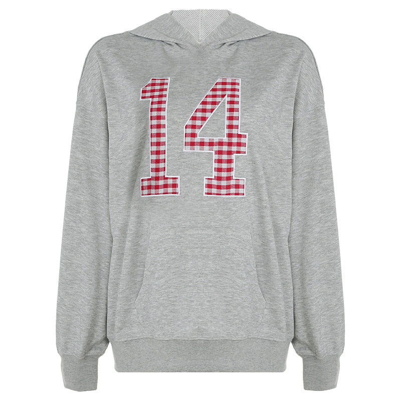 Chic Embroidered Digital Hoodie for Women