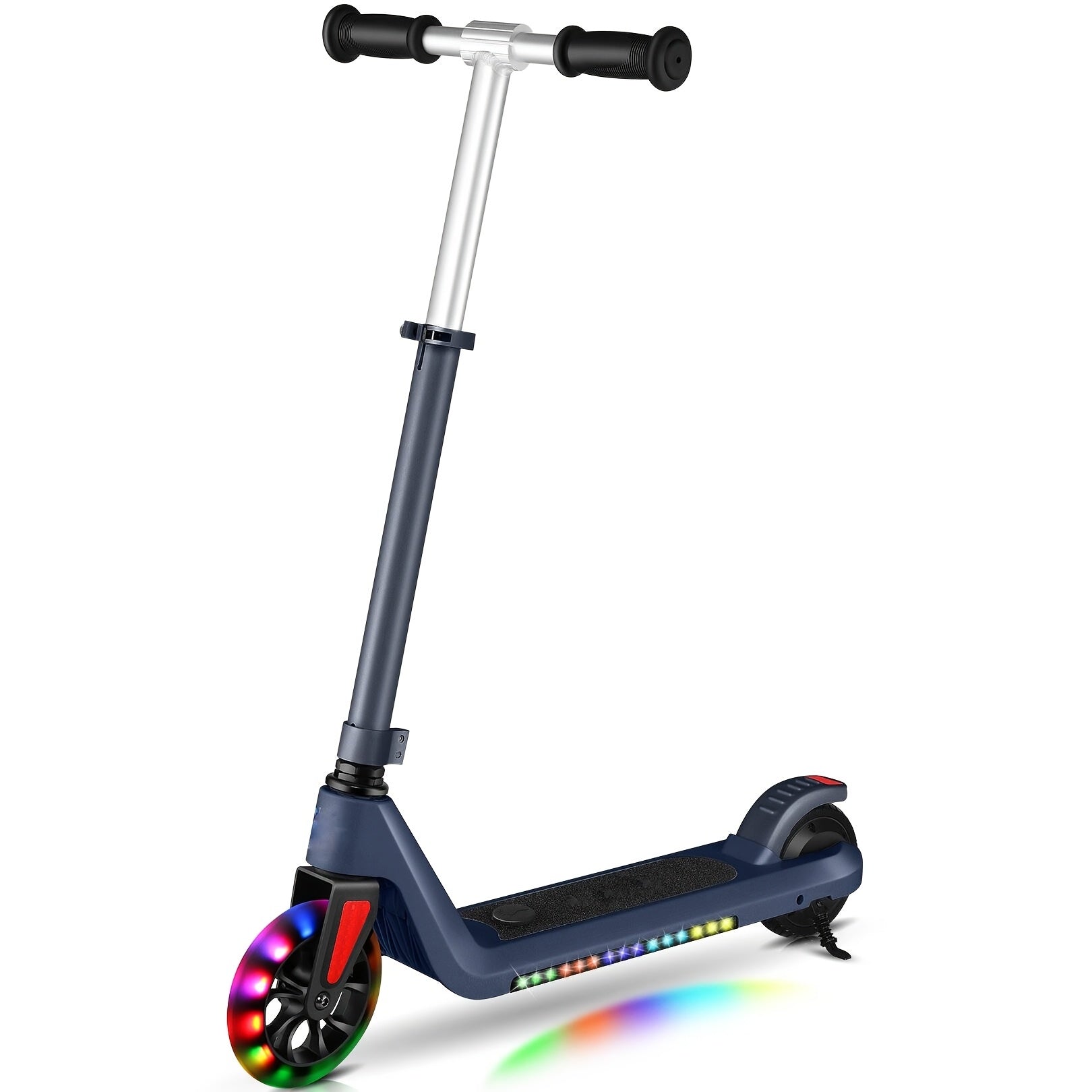 120W Adjustable Speed Electric Scooter with Height Adjustment, Rear Brake and LED Lights