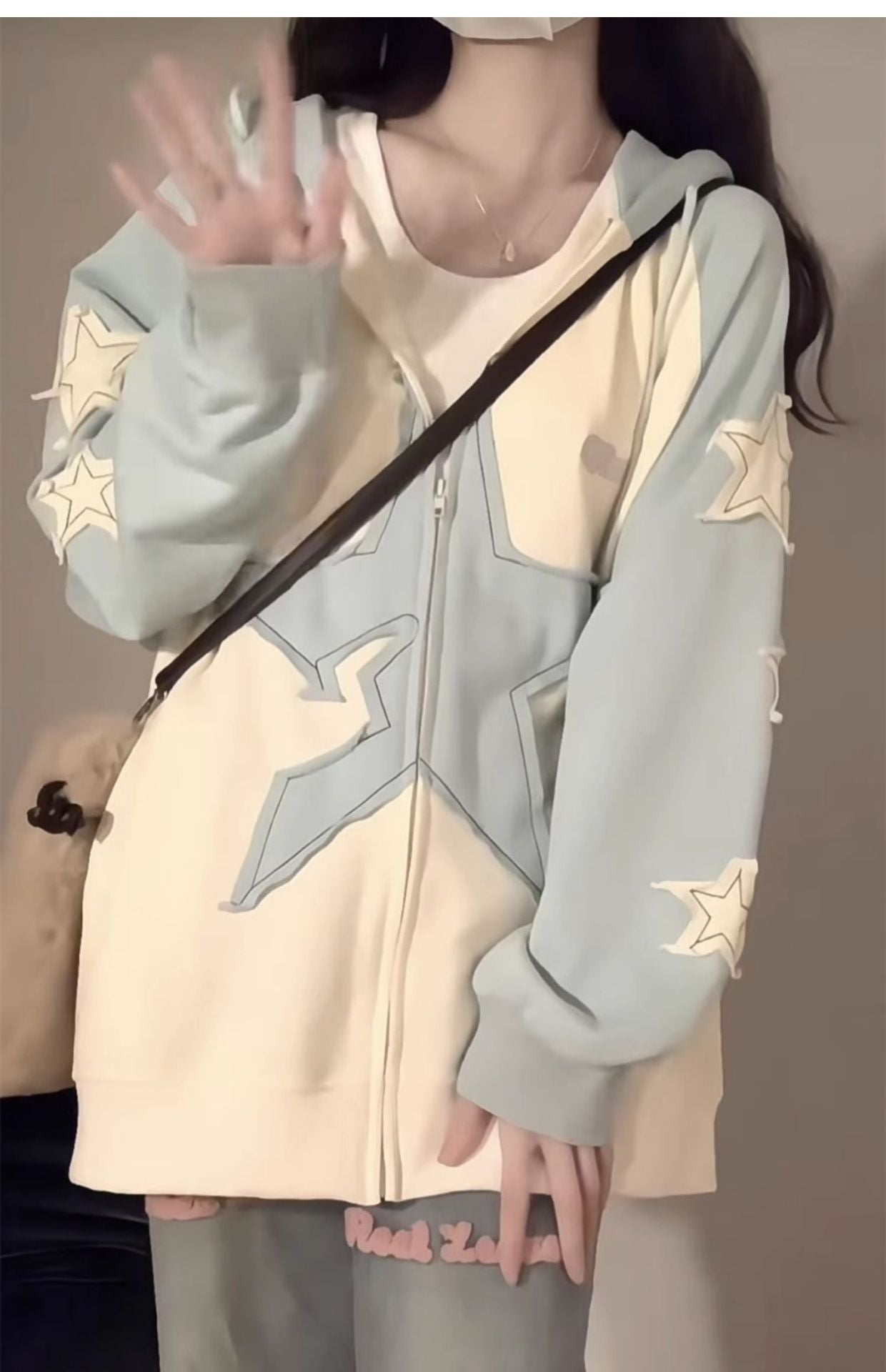 Women's Korean Loose Patchwork Hoodie Jacket