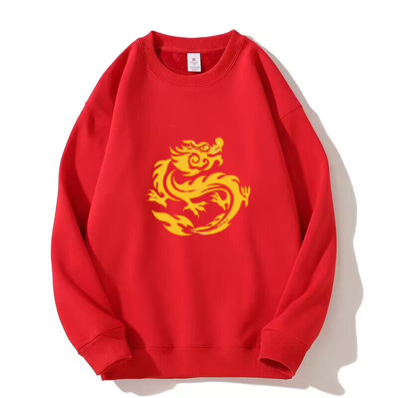 Festive Red Year of the Dragon Matching Family Winter Sweater