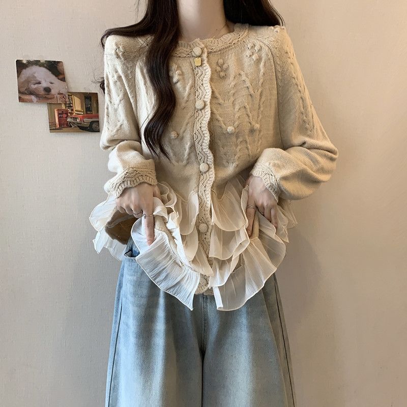 Womens Springfall Plus-size Cardigan Sweater Slimming Tummy-blurring