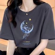 Geometric Print Short Sleeve Tee – Lightweight, Flattering A‑Line Fit