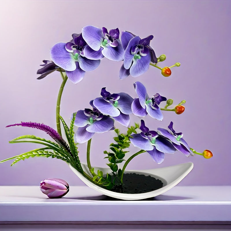 [New Orchid Plant] New Artificial Orchid Potted Plant | Good Luck Decor for Living Room Home Office Hotel