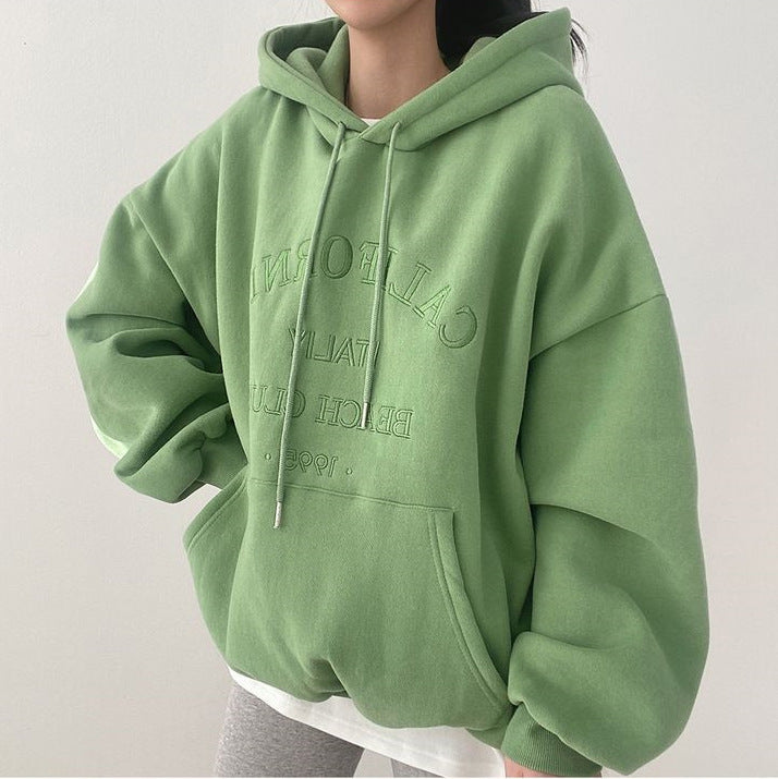 Women's Oversized Casual Embroidered Pullover Sweatshirt