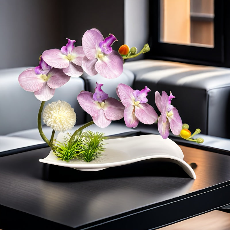 Artificial Phalaenopsis Orchid Potted Plant, Indoor Decor, Preserved Flower Arrangement, Fake Orchid Potted Plant, Orchid Potted Plant, Decorative Floral Arrangement, Living Room Tabletop, Home…