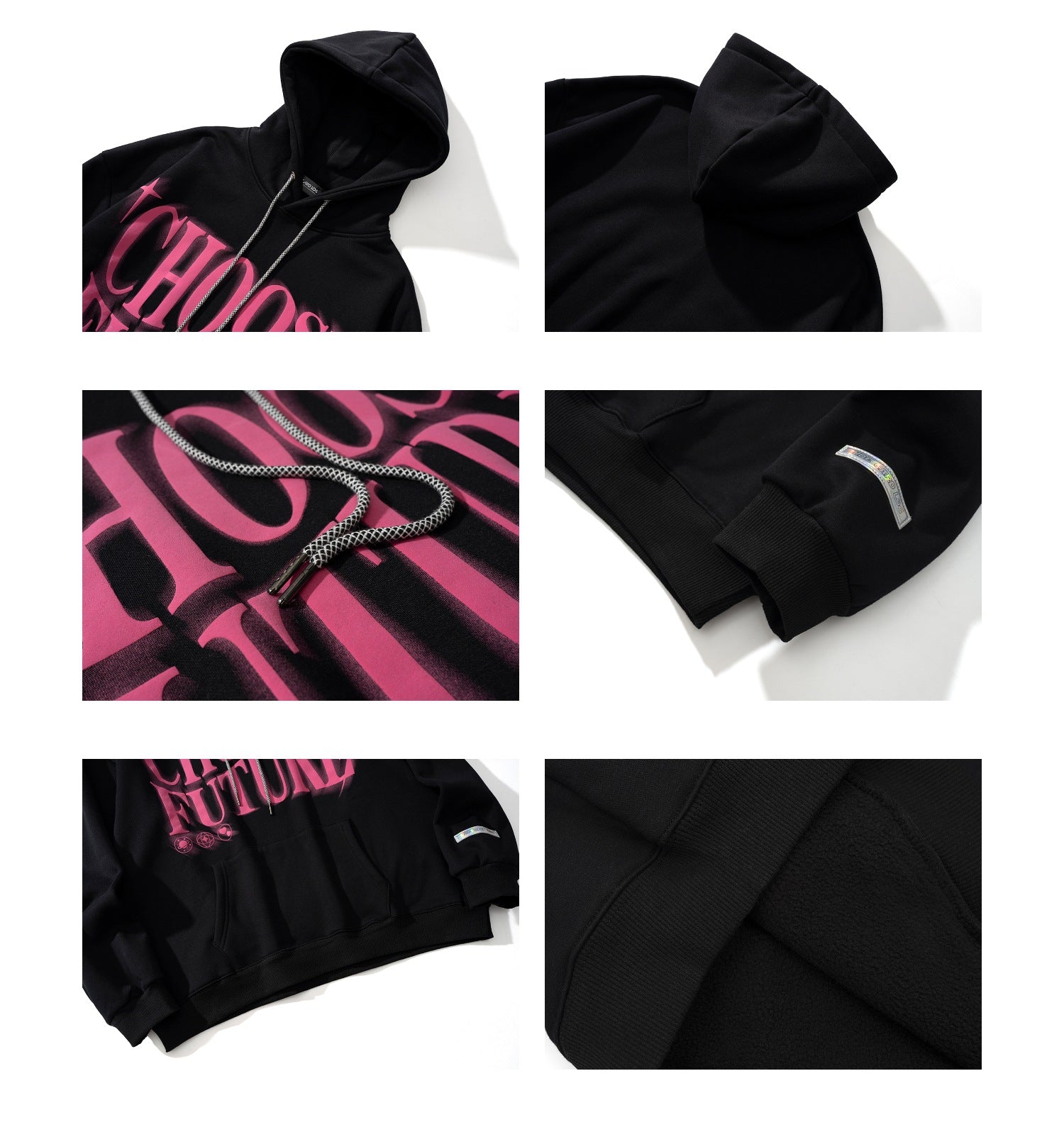 Trendy Foaming Letter Couple Hoodie for Streetwear Style