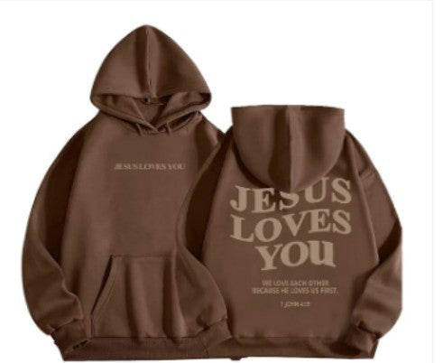 Women's Letter Print Pocket Drawstring Hoodie