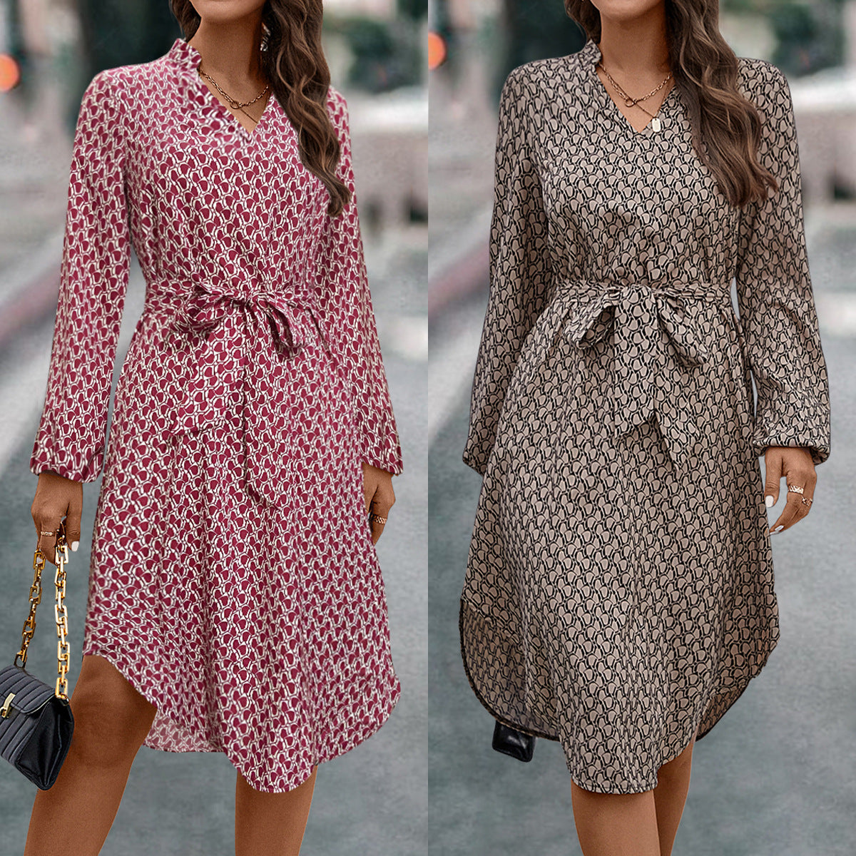 Women's Clothing Fashion Long Sleeve Dress