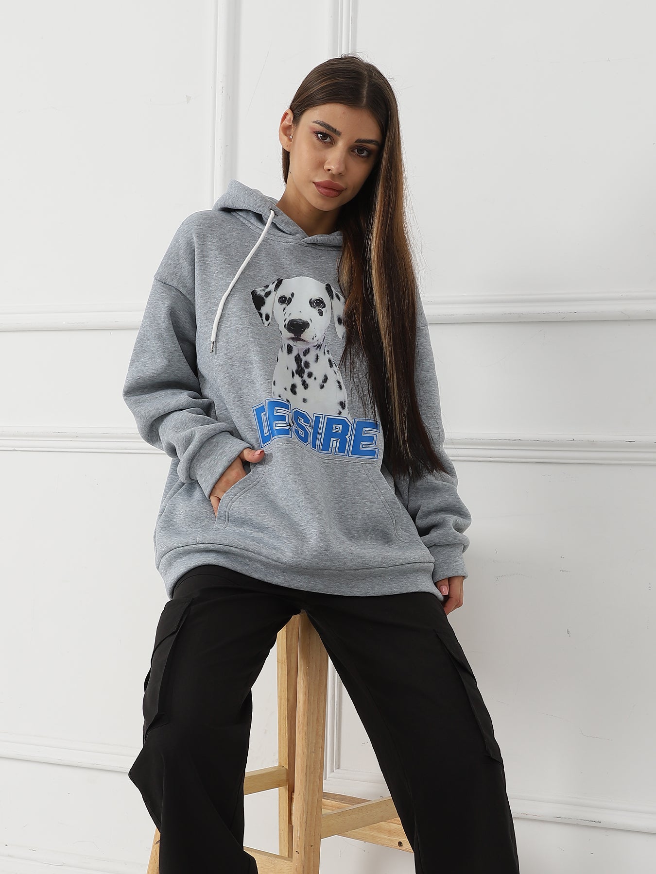 Chic Printed Long Sleeve Casual Sweatshirt for Women