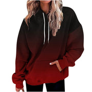 Women's Digital Print Loose Fit Hooded Sweater
