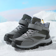Kids Fleece‑Lined Hiking Shoes – Warm Non‑Slip TPR Sole Outdoor Footwear