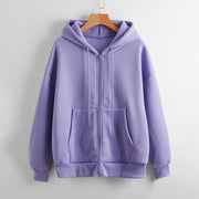 Women's Hooded Padded Zipper Coat Cozy Loose Winter Jacket