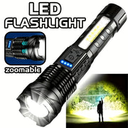 Rechargeable LED Tactical Flashlight with Zoom Function