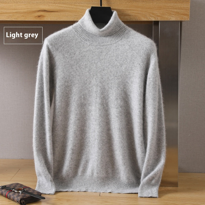 Men's Cozy High-Collar Solid Pullover Sweater