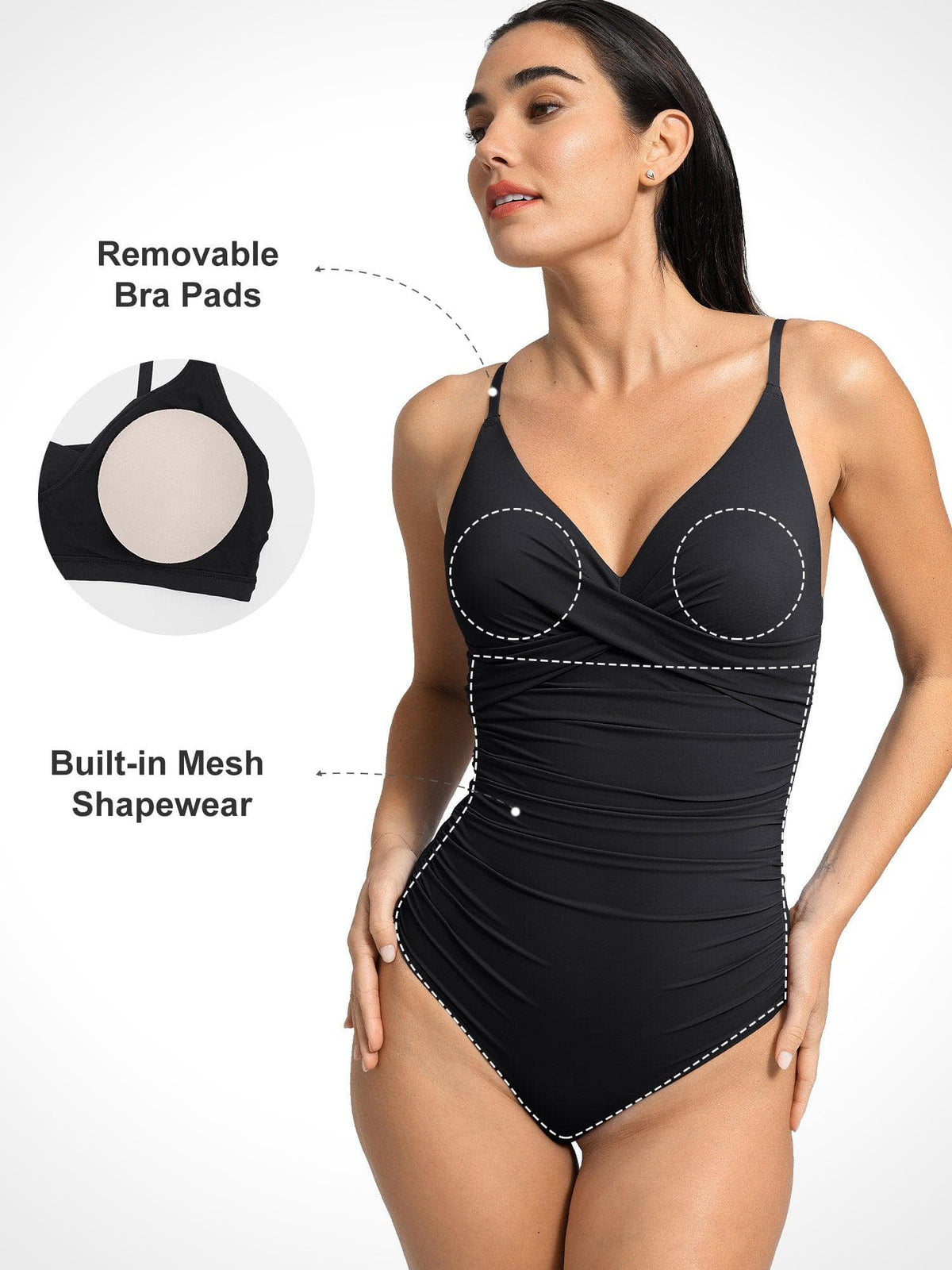 Striped Backless One-Piece Swimsuit
