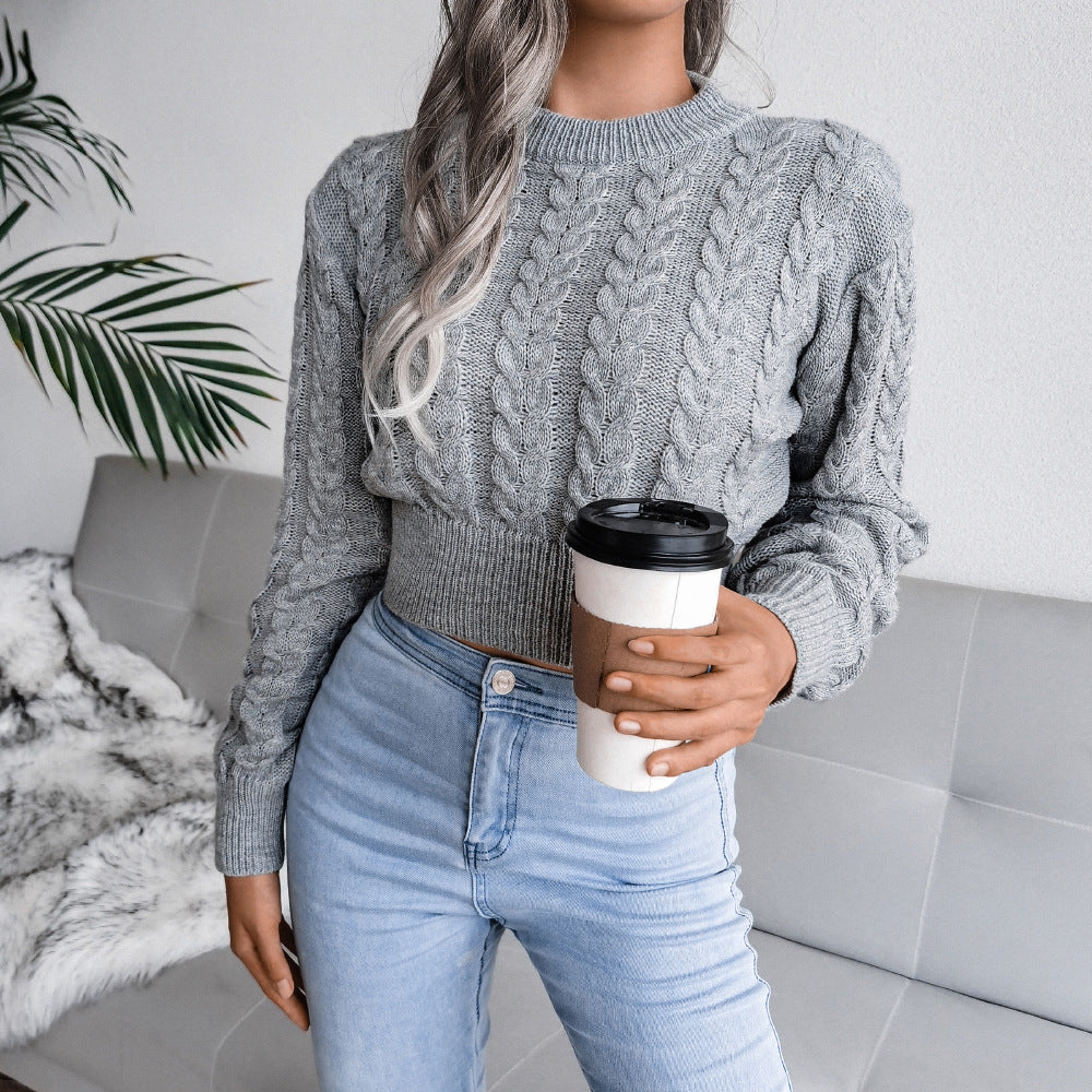 Autumn Sweater Women Knit Crop Top Female Jumper
