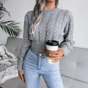 Autumn Sweater Women Knit Crop Top Female Jumper