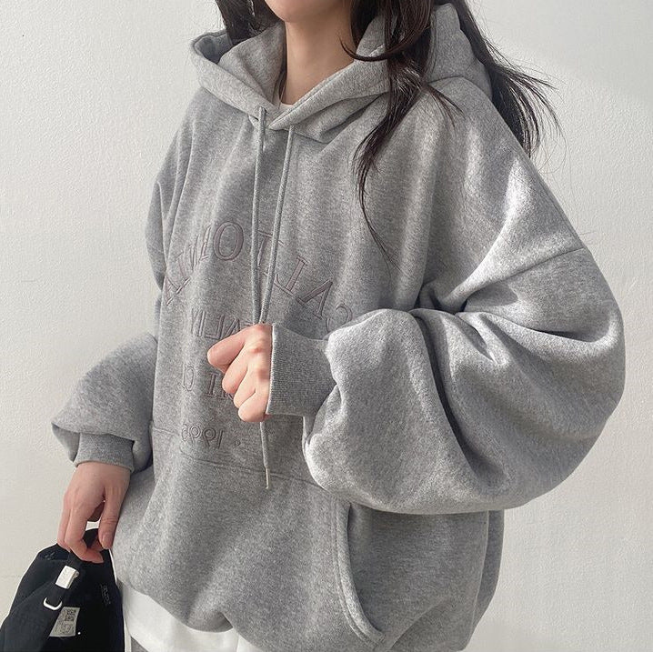 Women's Oversized Casual Embroidered Pullover Sweatshirt
