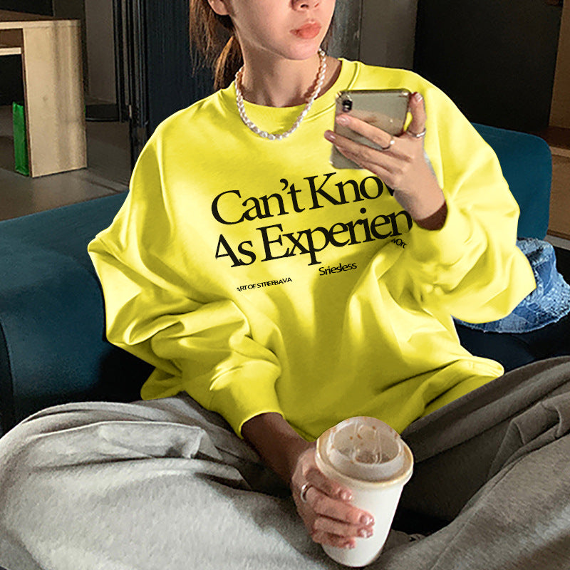 Fleece-Lined Vintage Casual Pullover Sweatshirt