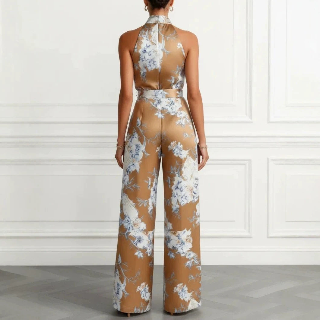Sleeveless High Waisted Wide Leg Jumpsuit