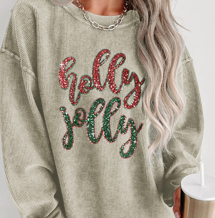 Women's Sequined Letter Print Loose Pullover Sweatshirt