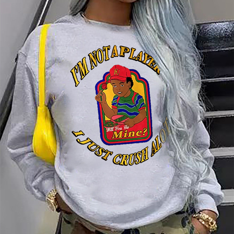 Women's Casual Printed Long Sleeve Loose Sweater