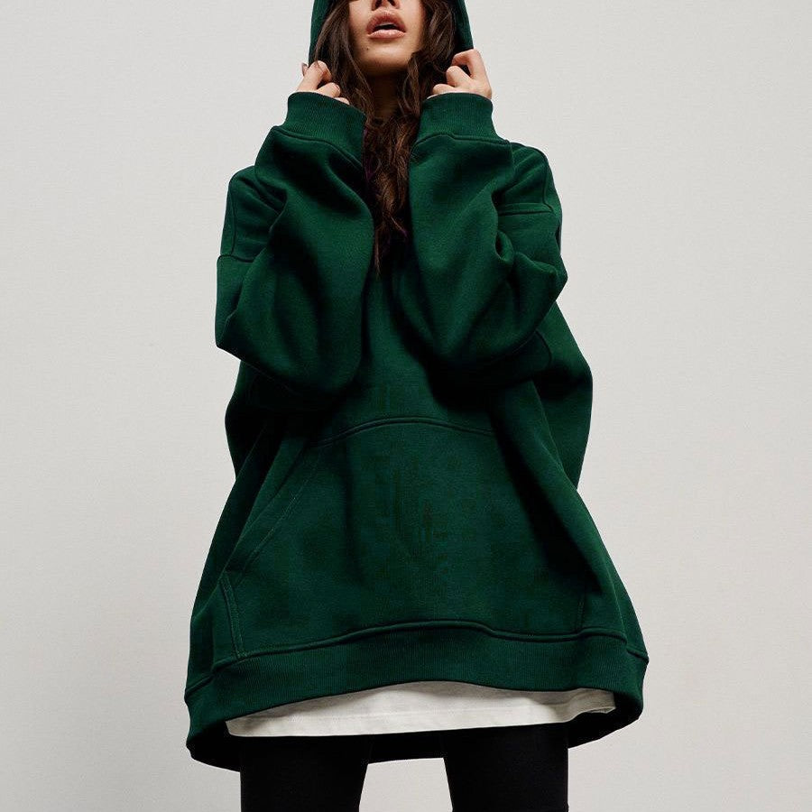 Cozy Oversized Fleece Hoodie with Pockets