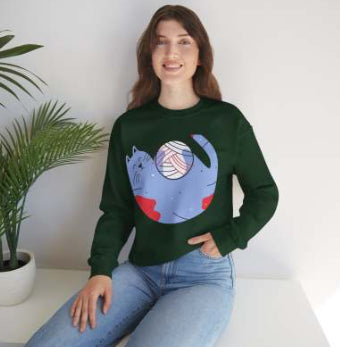 Chic Printed Round Neck Loose Sweatshirt for Women