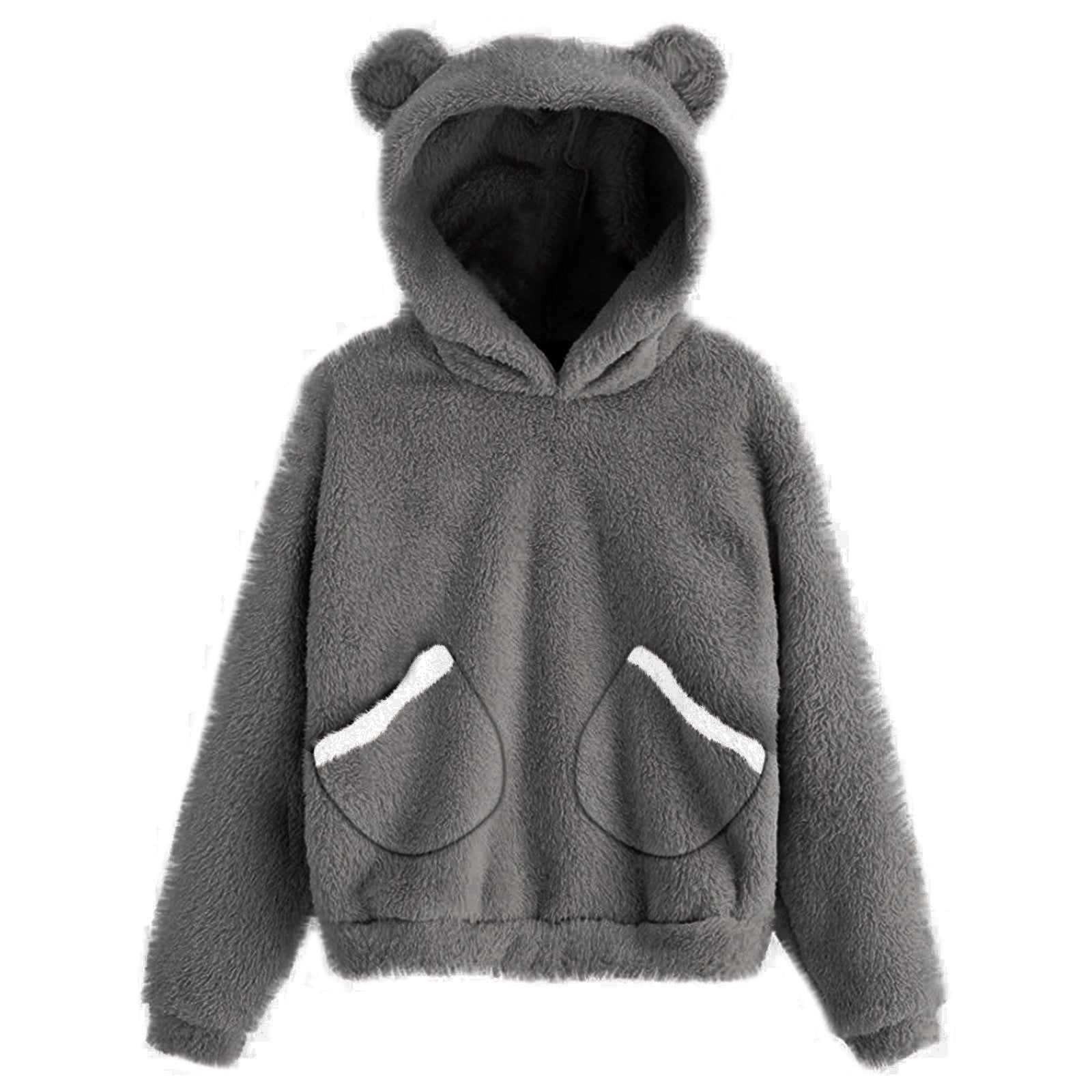 Plush Rabbit Ears Hooded Warm Women's Jacket