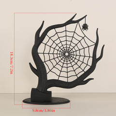Dark gothic spider web jewelry rack with dead tree display