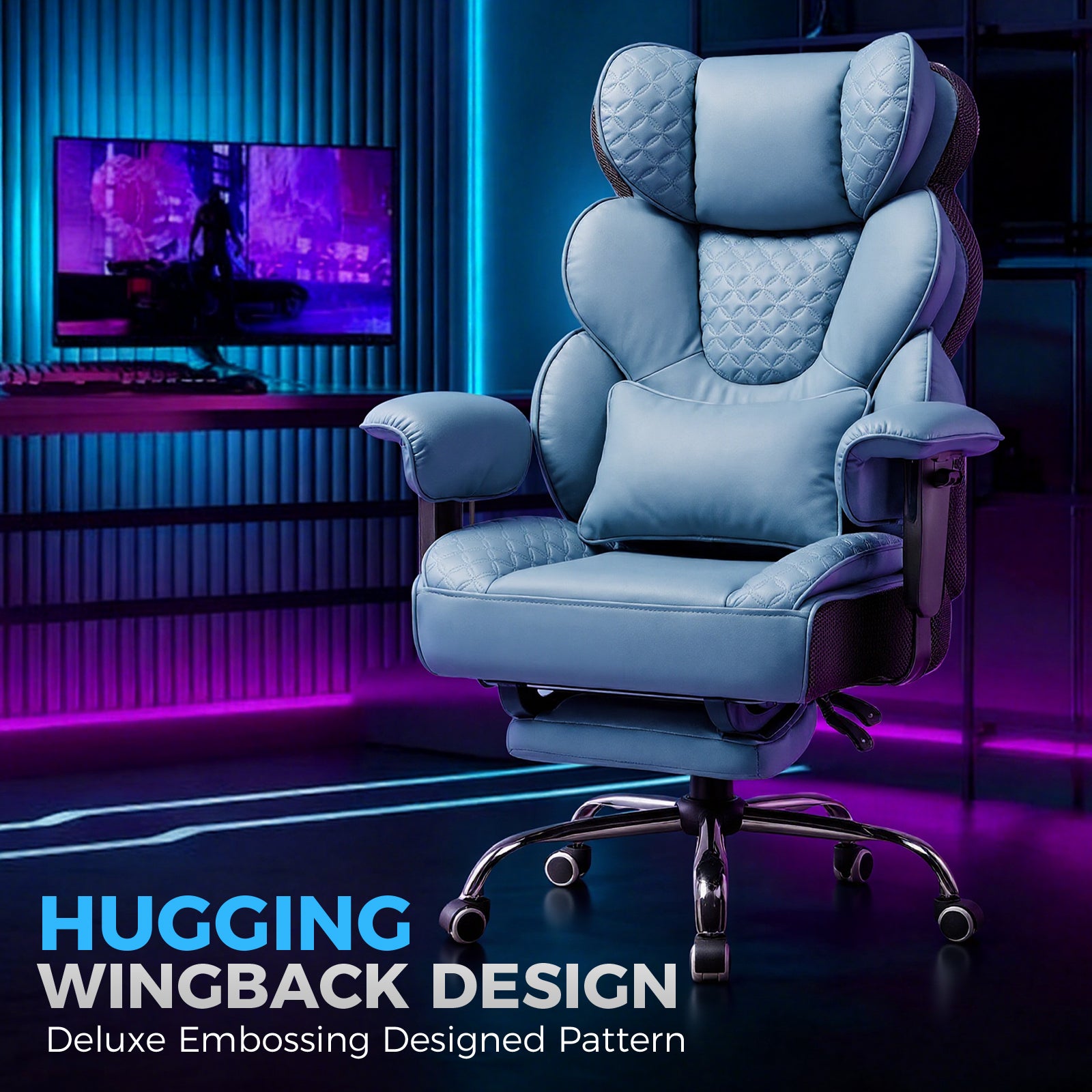 Big and Tall Heavy-Duty Executive Chair with Footrest