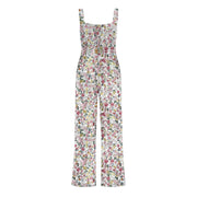 Chic Printed Wide-Leg Overalls with Pleated Pockets