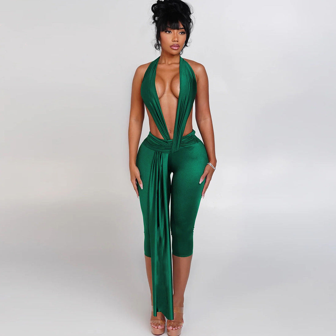 Sexy Halterneck Backless Bodycon Jumpsuit