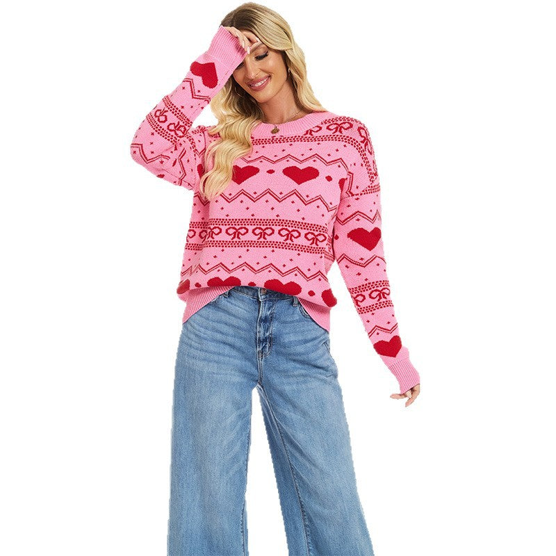 Women's Fashion Casual Long Sleeve Love Pullover