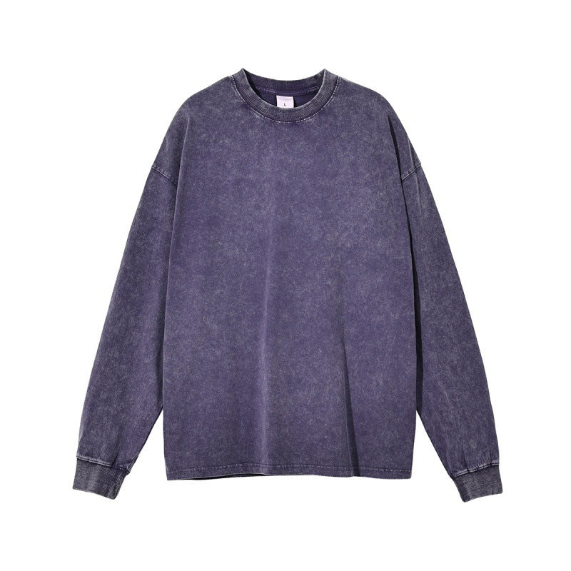 Solid Blank Ribbed Sleeve T Shirt