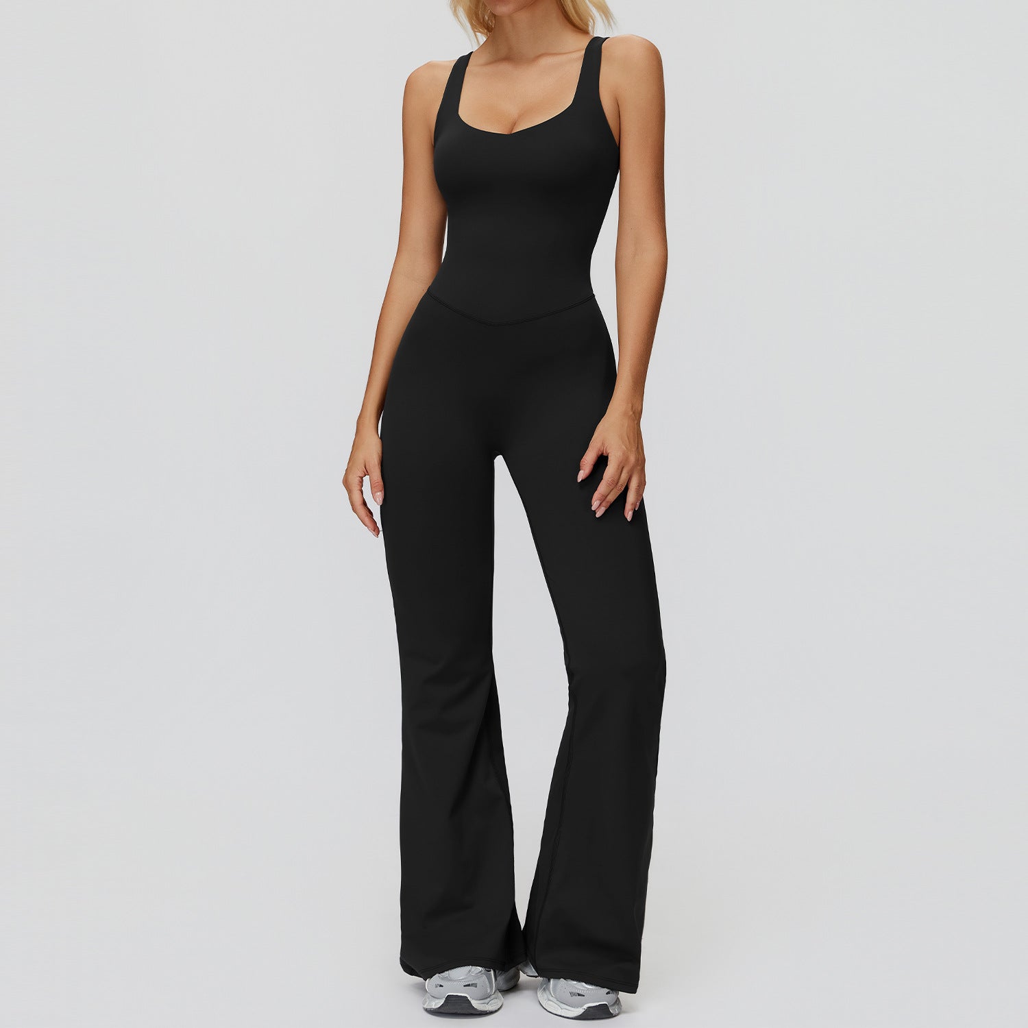 Women's Cross-Back Wide-Leg Workout Jumpsuit