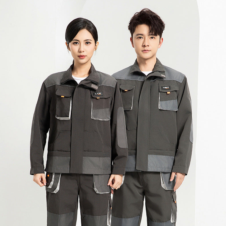 Men's Durable Multi-Pocket Long-Sleeve Work Overalls