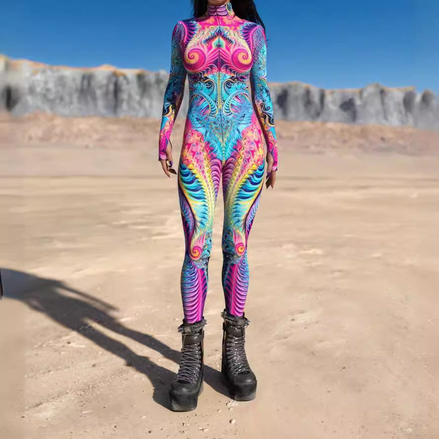 3D Digital Print Cosplay Romper & Performance Tights