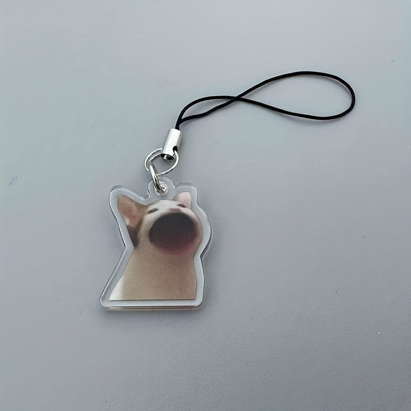 2D Flat Banana Cat Phone Charm – Happy & Crying Design